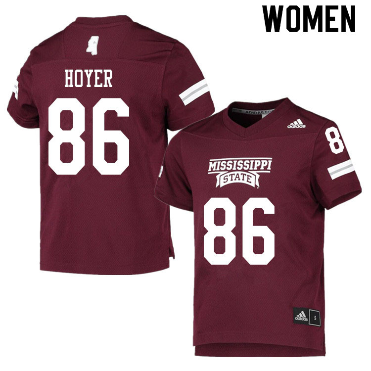 Women #86 Jordon Hoyer Mississippi State Bulldogs College Football Jerseys Sale-Maroon